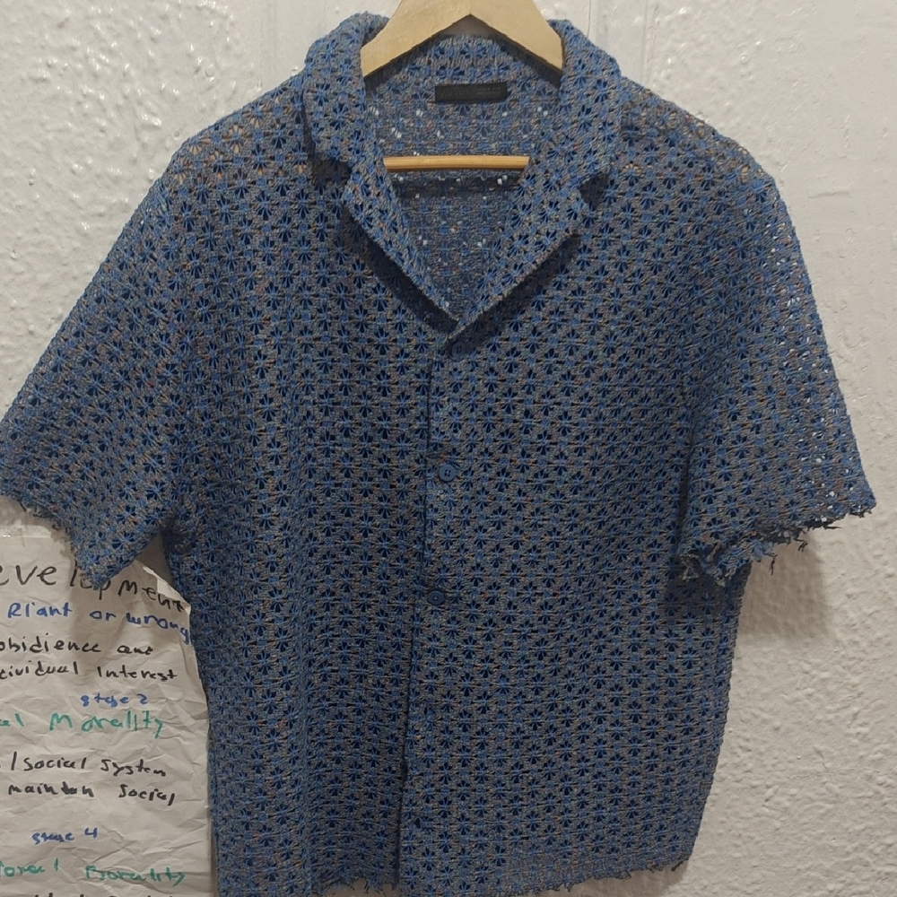 Zara Blue Crochet Men's Shirt